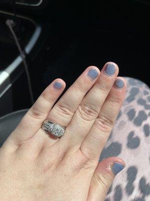 My wedding ring being Cleaned & sparkly after having soap in it.