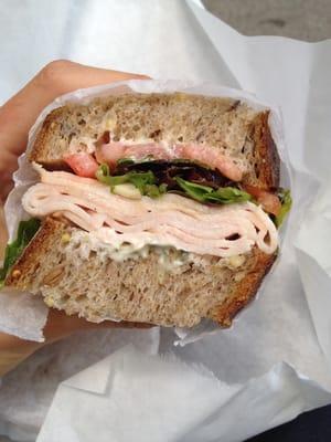 #4 (turkey, lettuce, tomato, herbal mayo) on multigrain. DELICIOUS.