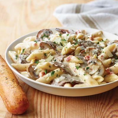 Creamy Penne Pasta with Sliced Prime Rib