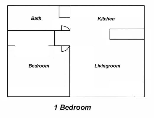 1 Bedroom Apartment Layout