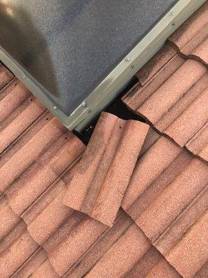 Roofing tiles dislodged by heavy winds