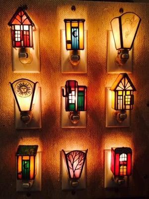 Stained Glass night lights by Alta Pacific in Bandon.