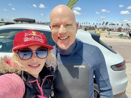 At Captain Kirk's Kite Beach in Belmont Shore, California