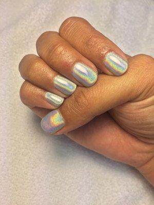 Holographic gel nails!