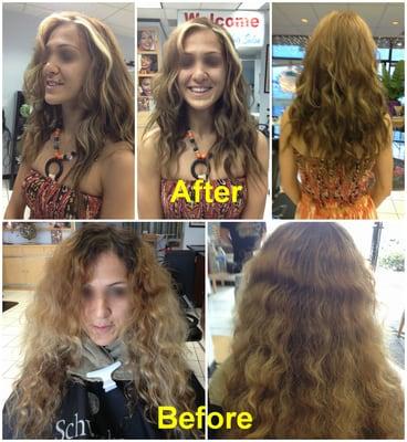 KC did an awesome job! look at the before and after pics of my hair :)