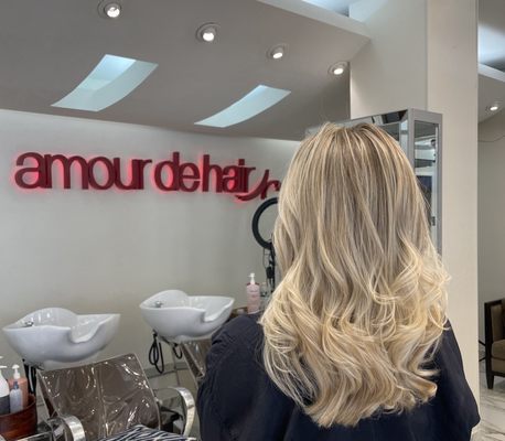 Best hair appointment ever! Wash, cut, highlights, treatments and blow out by Ada. Amour De Hair's new UES location.