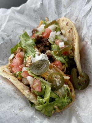 Taco Tuesday with chicken and beef tacos