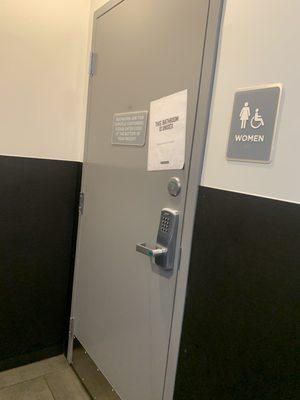 BATHROOM  Paying customers not allowed to use