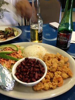 tacos and shrimp plate