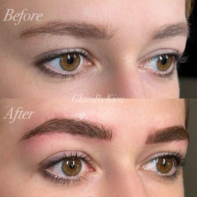 Microblading before and directly after