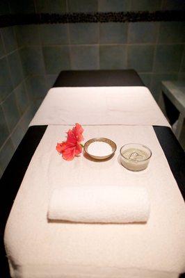 Hawaiian Salt Scrub in the Steam Room -- so healing and luxurious.