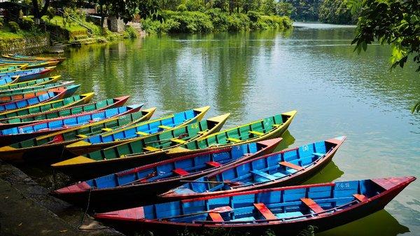 Kayakys at Lakeside Pokhara, Nepal