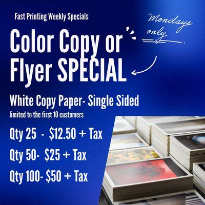 Color Copy/ Flyer Special!