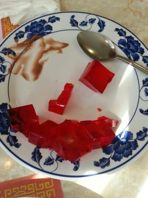 Rubbery jello.