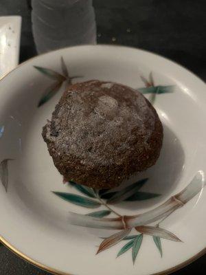 Blue corn bread muffin