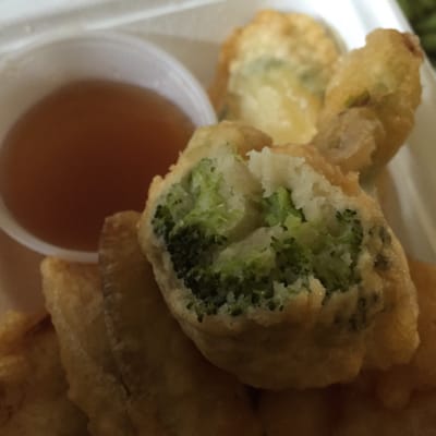 Vegetable tempura and sauce. Tempura was very Soggy and sauce was flavorless. I do not recommend you order.