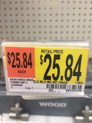 Price tag of wrong item