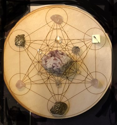 Metatron's Cube Love Crystal Grid with hand mined high vibrational stones from Herkimer County, NY