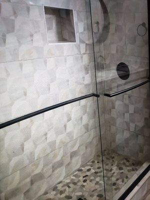 Sliding door shower