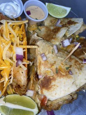 Seafood quesadillas