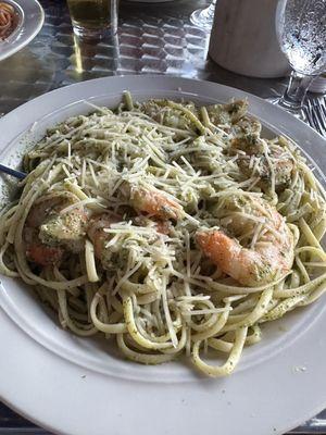 Pesto Pasta w Shrimp **Could easily feed three people - without a doubt!