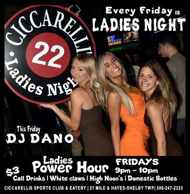 Ladies Power Hour every Friday | 9pm-10pm