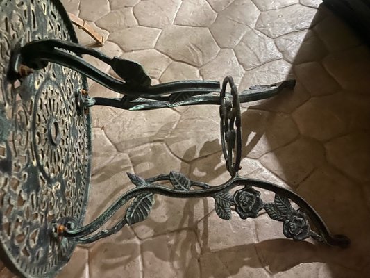 Another photo of the wrought iron table