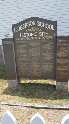 Higgerson School Memorial List & Benefactors