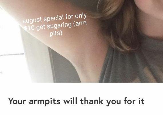 Arm pits sugaring