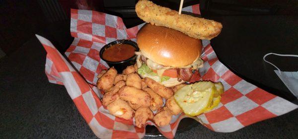 Burger with cheese curds