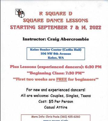 New Square Dance Class in Longview/Kelso, WA