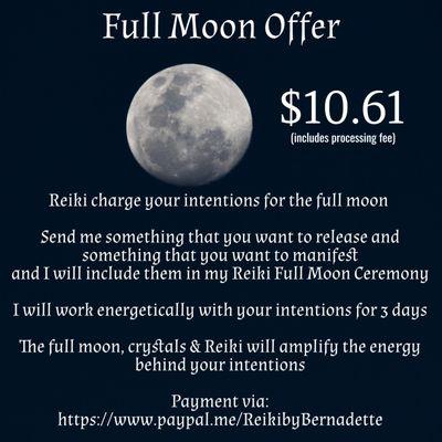 Sign up for this event offered each month to receive 3 days of energy work towards your intentions.