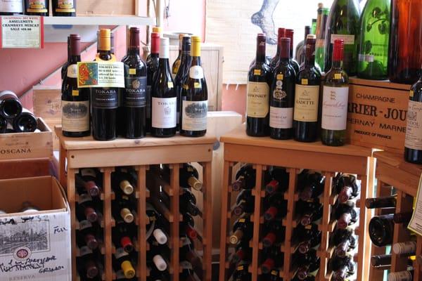 There is a compact selection of South African wines, too.