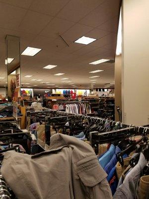 Inside the store. A short person's view