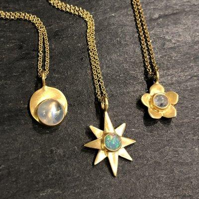 Necklaces with Moonstones and Opals