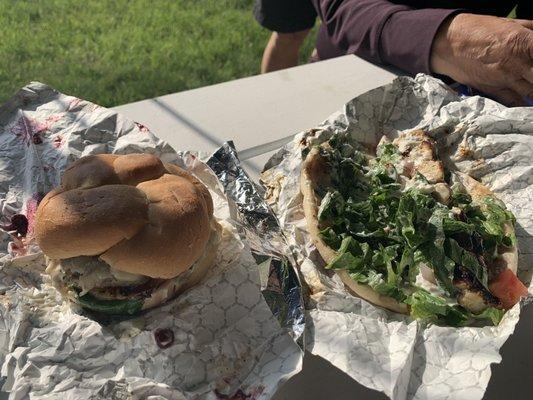 Lamb gyro and lamb burger