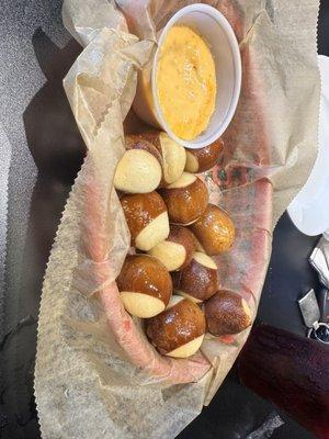 Pretzel bites and beer cheese.