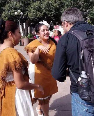 Our Ballet #Folklorico #Dancers being interviewed after an Amazing performance @ Olvera street.