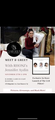 Meet & Greet with the one and only RHONJ Jennifer Aydin on November 27th at 3 pm!