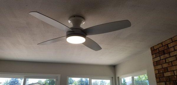 Newly installed ceiling fan