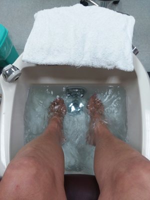 Time for feet treatment  gonna miss going barefoot come fall !