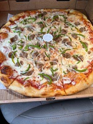 Sausage onion peppers large 28" Party Pizza with Cheese