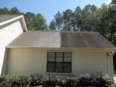 Roof wash. Before and after