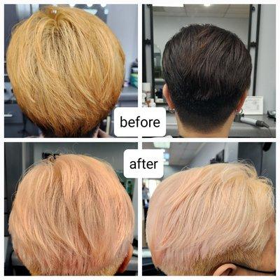 Dark brown to pastel pink color by Jane