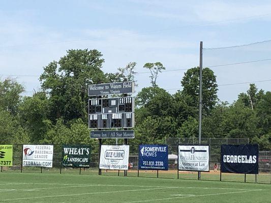 Scoreboard for Waters Field