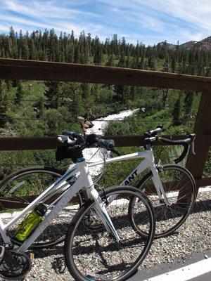 Our bikes enjoying the trails on the Mammoth Mountains :)