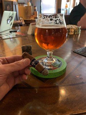 Delicious Octoberfest beer and a great cigar