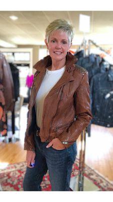 Mauritius Leather Jacket in Cognac