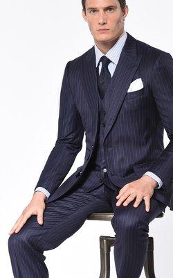 Navy 3 piece pinstripe suit