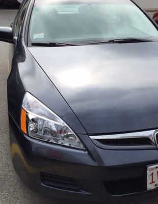 My shiny new headlamp, bumper, grille, etc... And perfectly paint matched fender! Yay